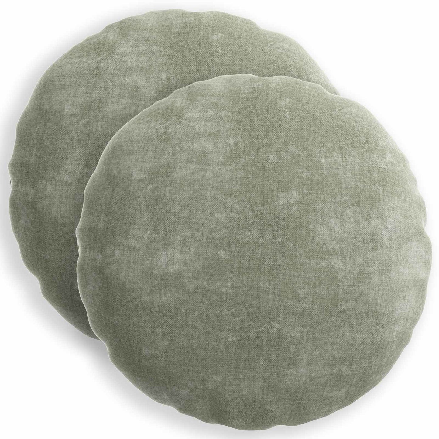 Cushion Cover 2 pcs HEERLEN Green Ø 60 cm Chenille Fabric