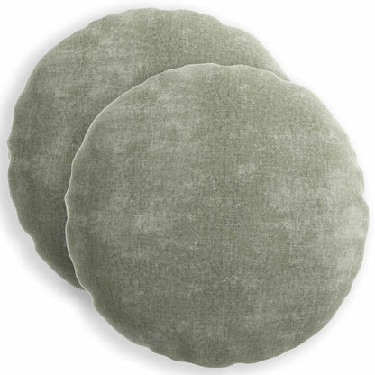Cushion Cover 2 pcs HEERLEN Green Ø 60 cm Chenille Fabric