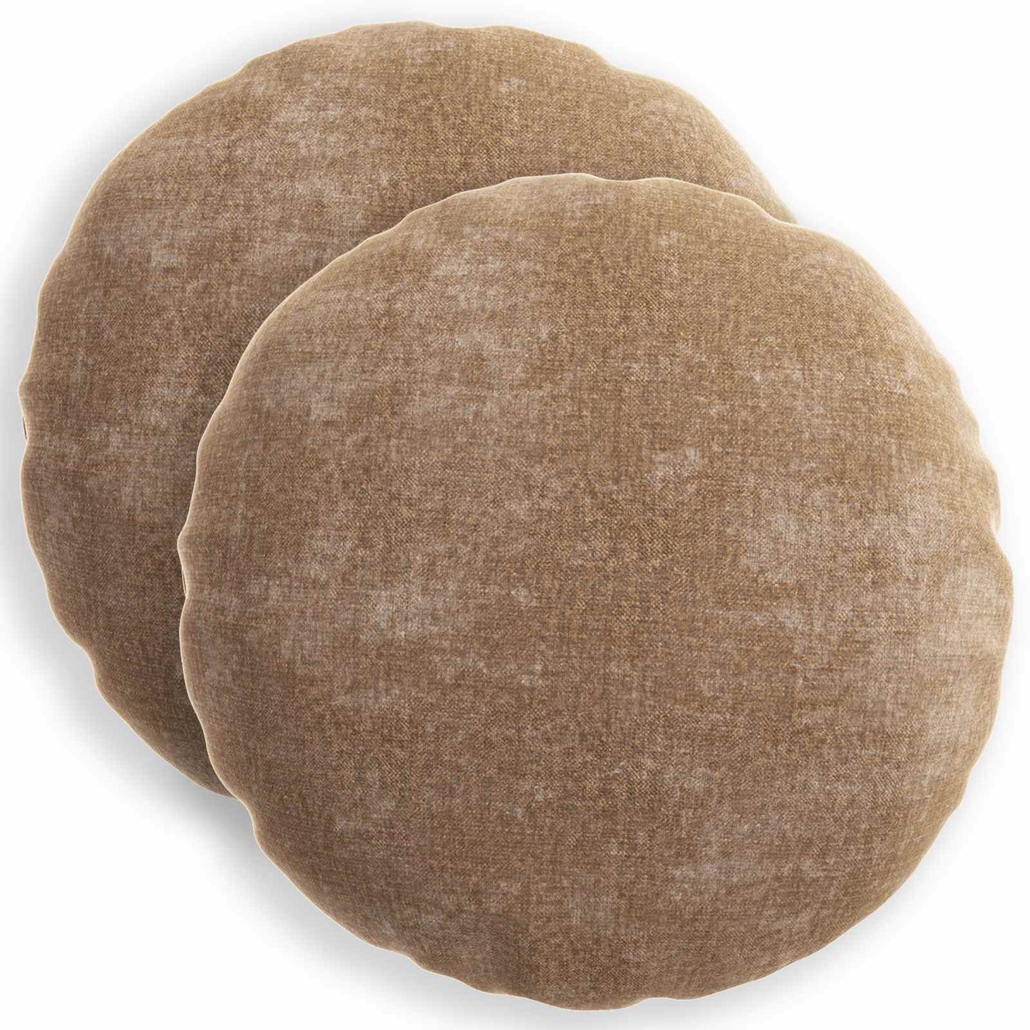 Cushion Cover 2 pcs HEERLEN Brown Ø 60 cm Chenille Fabric