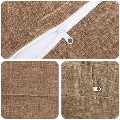Cushion Cover 6 pcs HEERLEN Brown Ø 60 cm Chenille Fabric