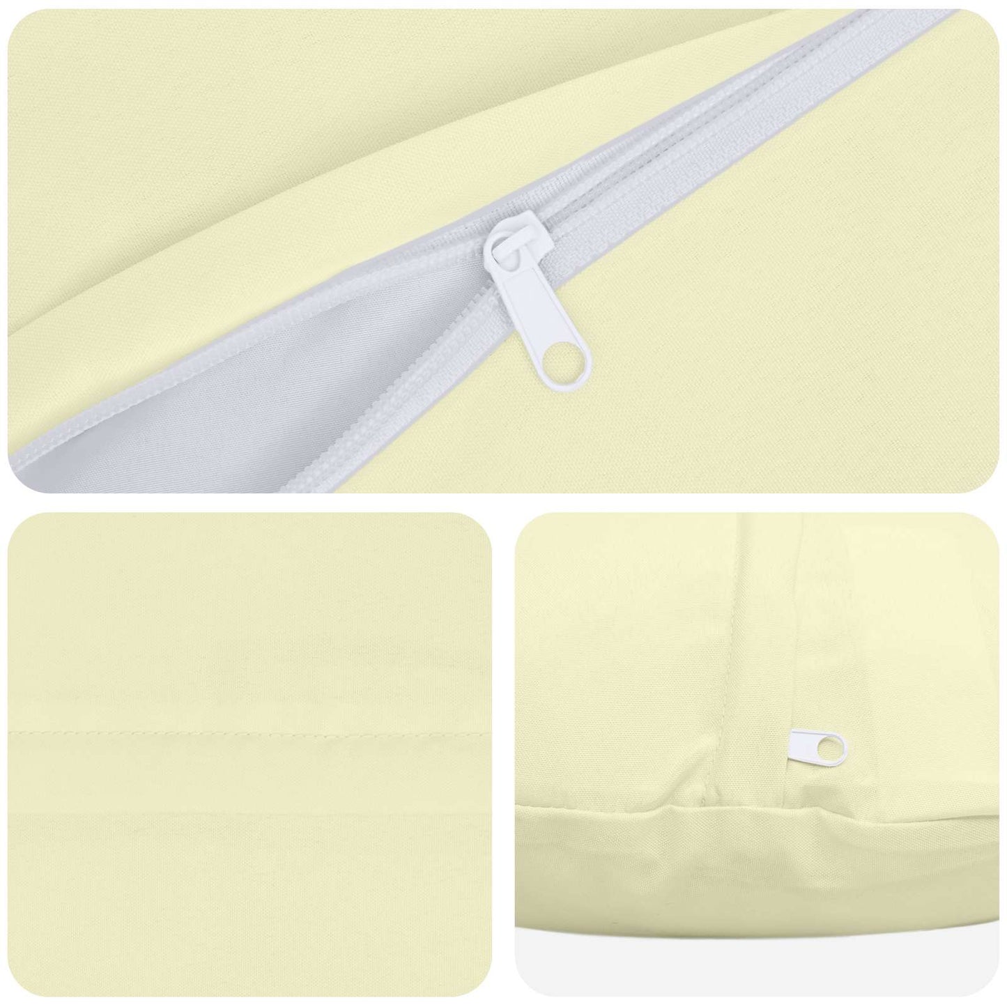 Cushion Cover 2 pcs HEERLEN Cream Ø 60 cm Polyester