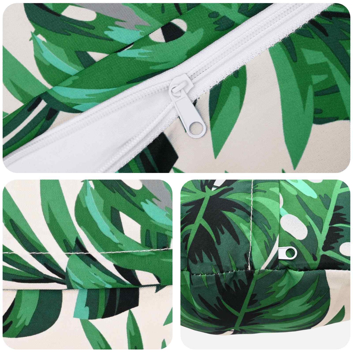 Cushion Cover 2 pcs HEERLEN Leaf Pattern Ø 60 cm Polyester