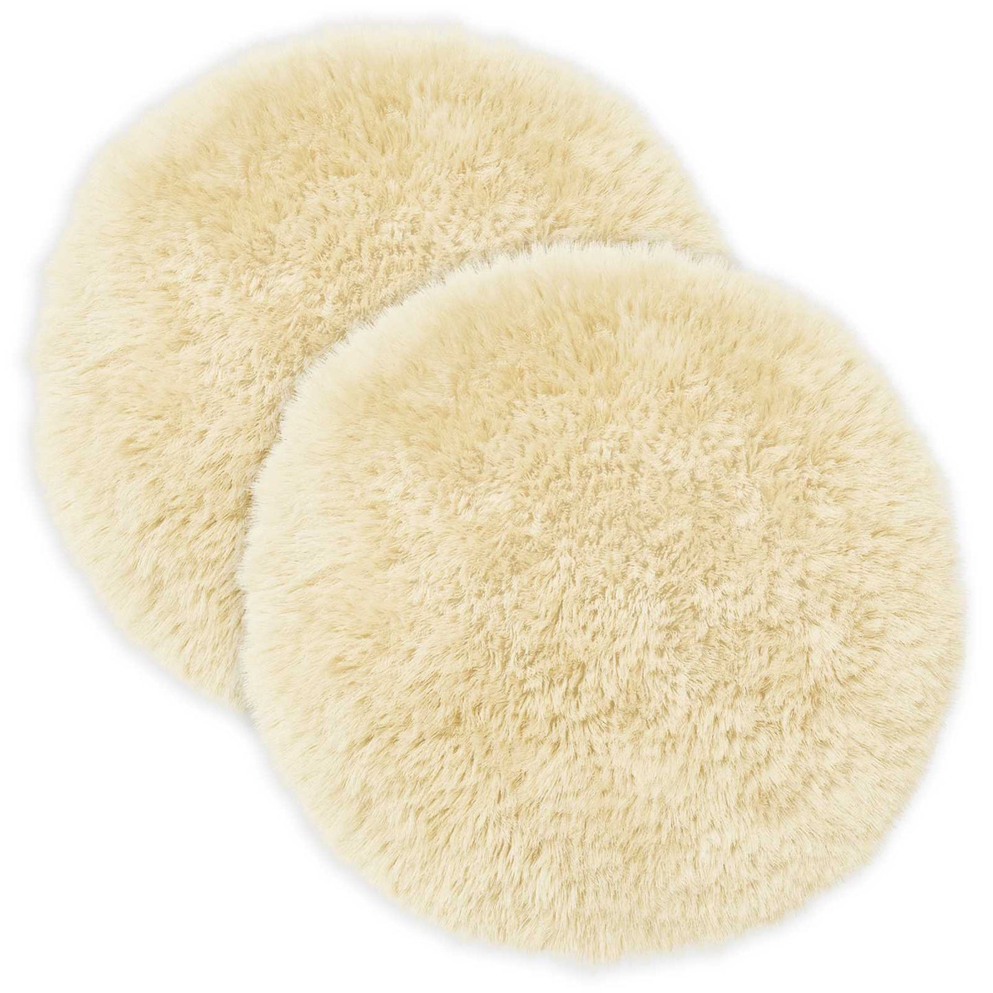 Cushion Cover 2 pcs HEERLEN Cream Ø 60 cm PV Fleece