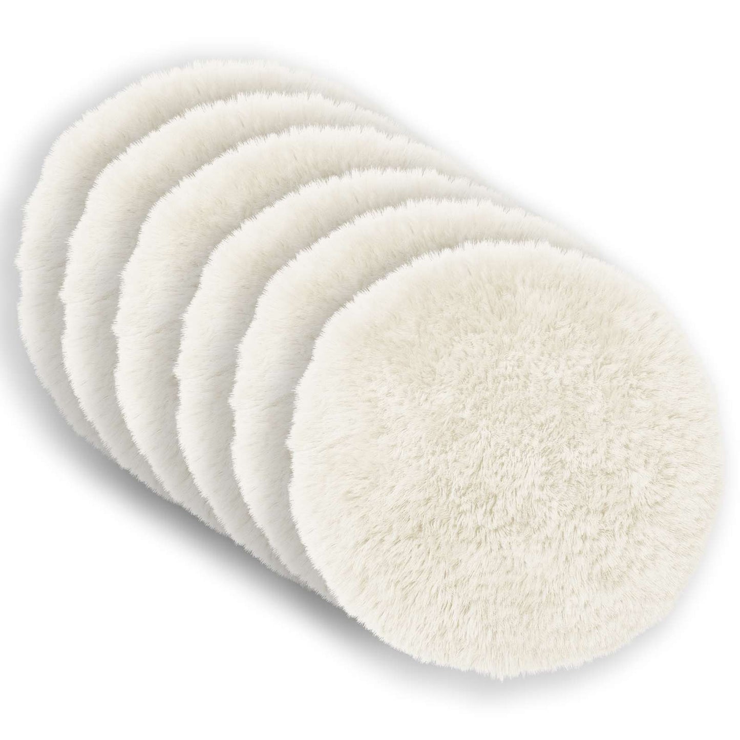 Cushion Cover 6 pcs HEERLEN White Ø 60 cm PV Fleece