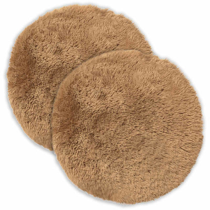 Cushion Cover 2 pcs HEERLEN Taupe Ø 60 cm PV Fleece