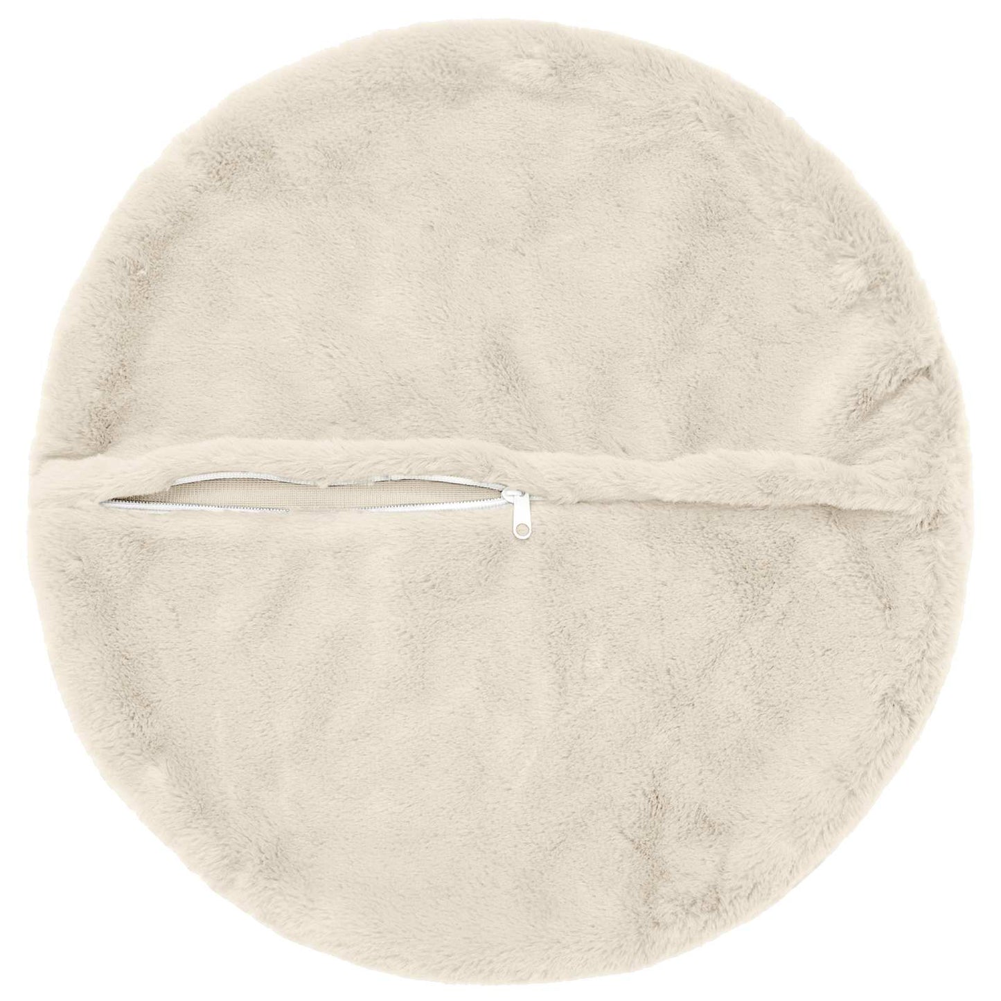 Cushion Cover 2 pcs HEERLEN White Ø 60 cm Faux Rabbit Fur