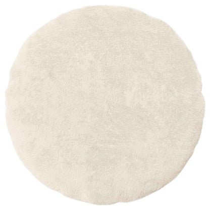 Cushion Cover 2 pcs HEERLEN White Ø 60 cm Faux Rabbit Fur