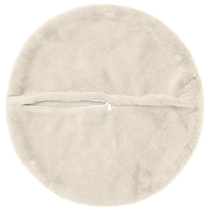 Cushion Cover 6 pcs HEERLEN White Ø 60 cm Faux Rabbit Fur