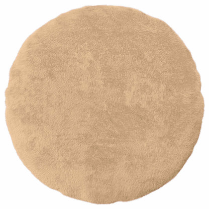 Cushion Cover 2 pcs HEERLEN Cream Ø 60 cm Faux Rabbit Fur