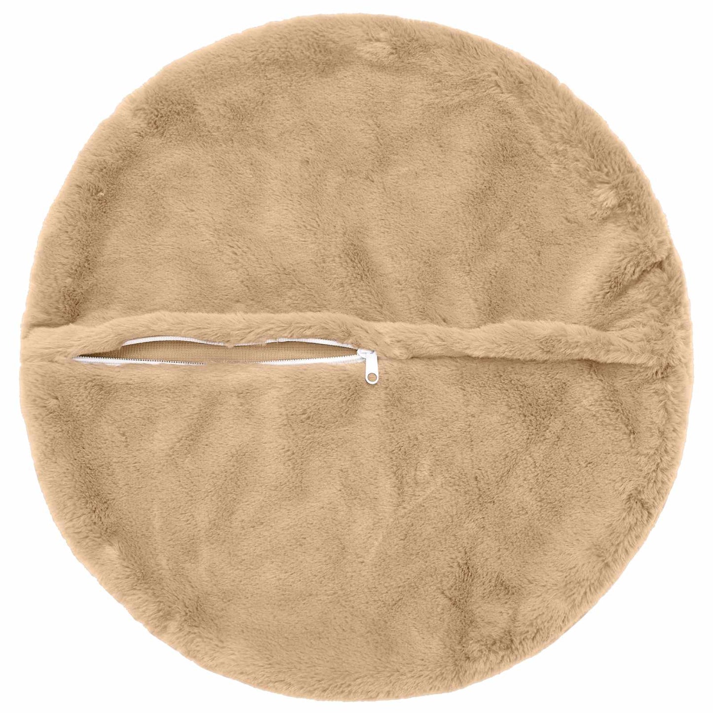 Cushion Cover 6 pcs HEERLEN Cream Ø 60 cm Faux Rabbit Fur