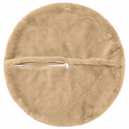 Cushion Cover 6 pcs HEERLEN Cream Ø 60 cm Faux Rabbit Fur