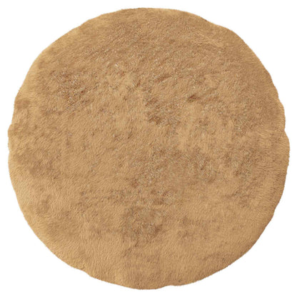 Cushion Cover 2 pcs HEERLEN Taupe Ø 60 cm Faux Rabbit Fur