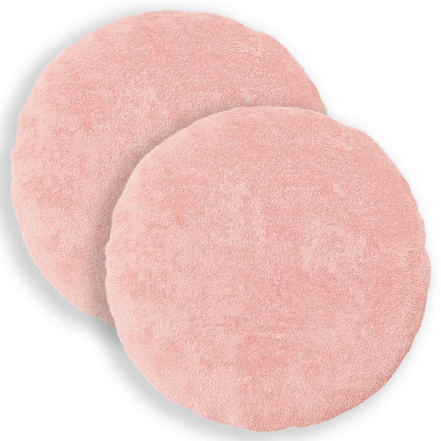Cushion Cover 2 pcs HEERLEN Pink Ø 60 cm Faux Rabbit Fur