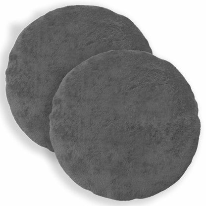 Cushion Cover 2 pcs HEERLEN Dark Grey Ø 60 cm Faux Rabbit Fur