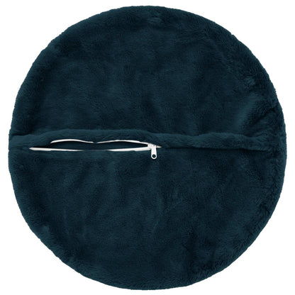 Cushion Cover 2 pcs HEERLEN Navy Blue Ø 60 cm Faux Rabbit Fur