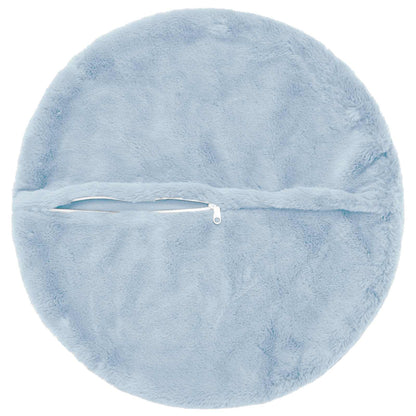 Cushion Cover 2 pcs HEERLEN Light Blue Ø 60 cm Faux Rabbit Fur