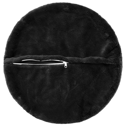 Cushion Cover 2 pcs HEERLEN Black Ø 60 cm Faux Rabbit Fur
