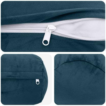 Cushion Cover 2 pcs HEERLEN Blue Ø 15 x 40 cm Velvet