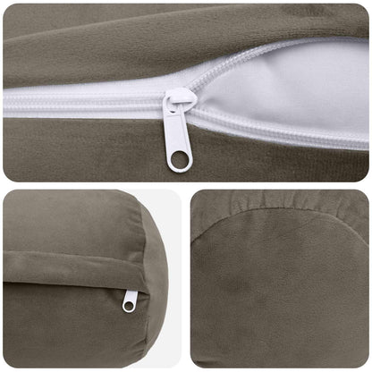 Cushion Cover 2 pcs HEERLEN Light Grey Ø 15 x 40 cm Velvet