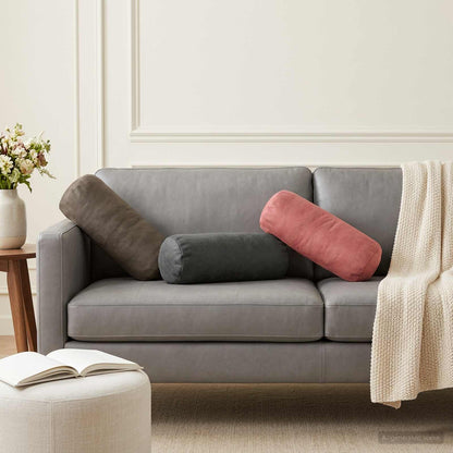 Cushion with Pillow HEERLEN 6 pcs Light Grey Velvet