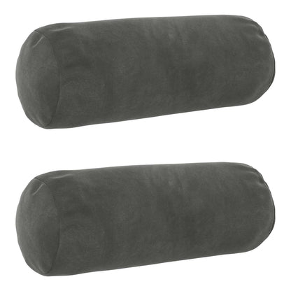 Cushion Cover 2 pcs HEERLEN Dark Grey Ø 15 x 40 cm Velvet