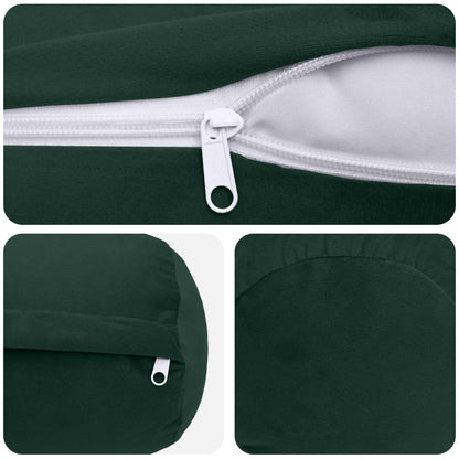 Cushion Cover 2 pcs HEERLEN Dark Green Ø 15 x 40 cm Velvet