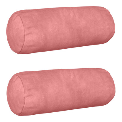 Cushion Cover 2 pcs HEERLEN Pink Ø 15 x 40 cm Velvet