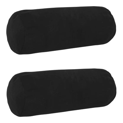 Cushion Cover 2 pcs HEERLEN Black Ø 15 x 40 cm Velvet