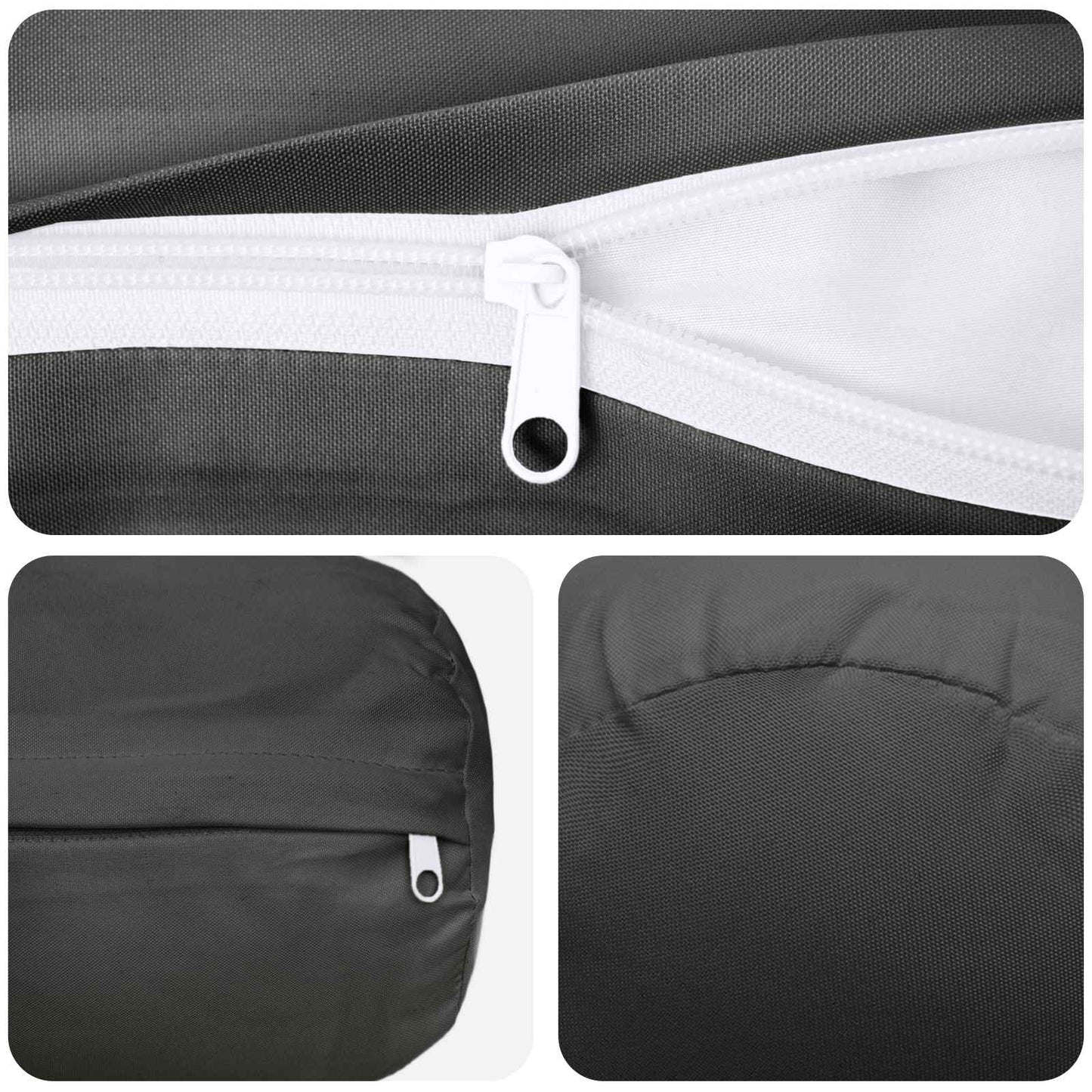 Cushion Cover 6 pcs HEERLEN Anthracite Ø 15 x 40 cm Polyester