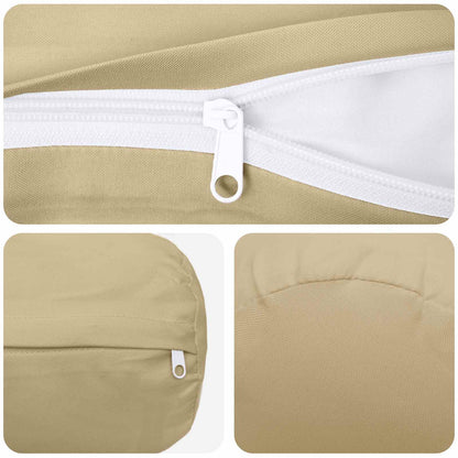 Cushion Cover 2 pcs HEERLEN Beige Ø 15 x 40 cm Polyester