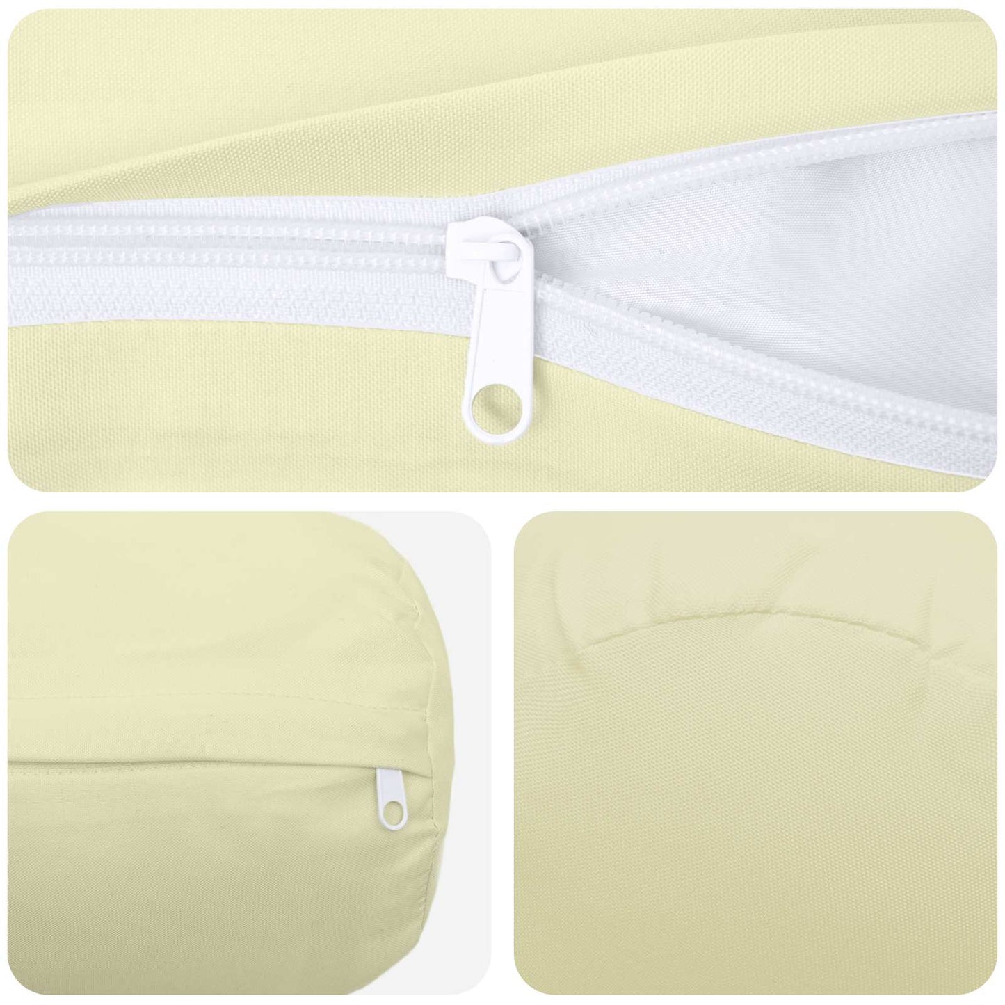 Cushion Cover 2 pcs HEERLEN Cream Ø 15 x 40 cm Polyester