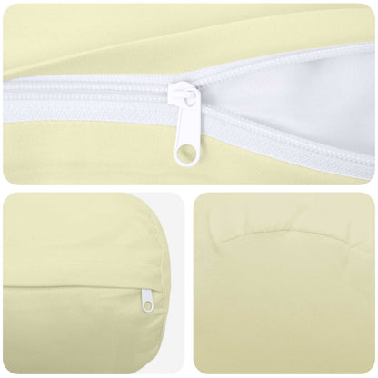 Cushion Cover 6 pcs HEERLEN Cream Ø 15 x 40 cm Polyester