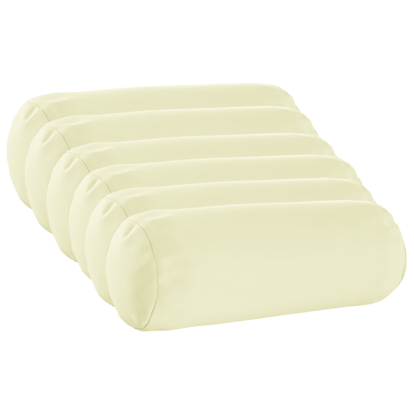 Cushion Cover 6 pcs HEERLEN Cream Ø 15 x 40 cm Polyester