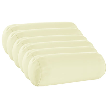 Cushion Cover 6 pcs HEERLEN Cream Ø 15 x 40 cm Polyester