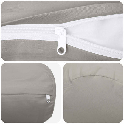 Cushion Cover 2 pcs HEERLEN Grey Ø 15 x 40 cm Polyester