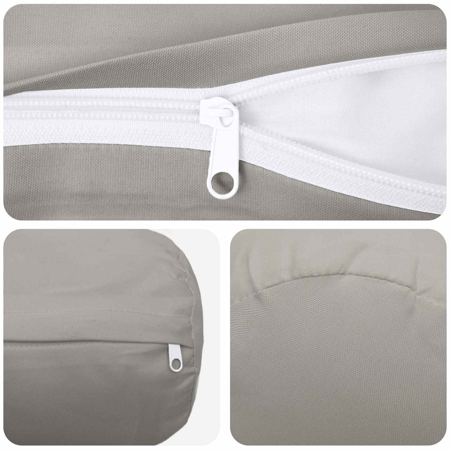 Cushion Cover 6 pcs HEERLEN Grey Ø 15 x 40 cm Polyester