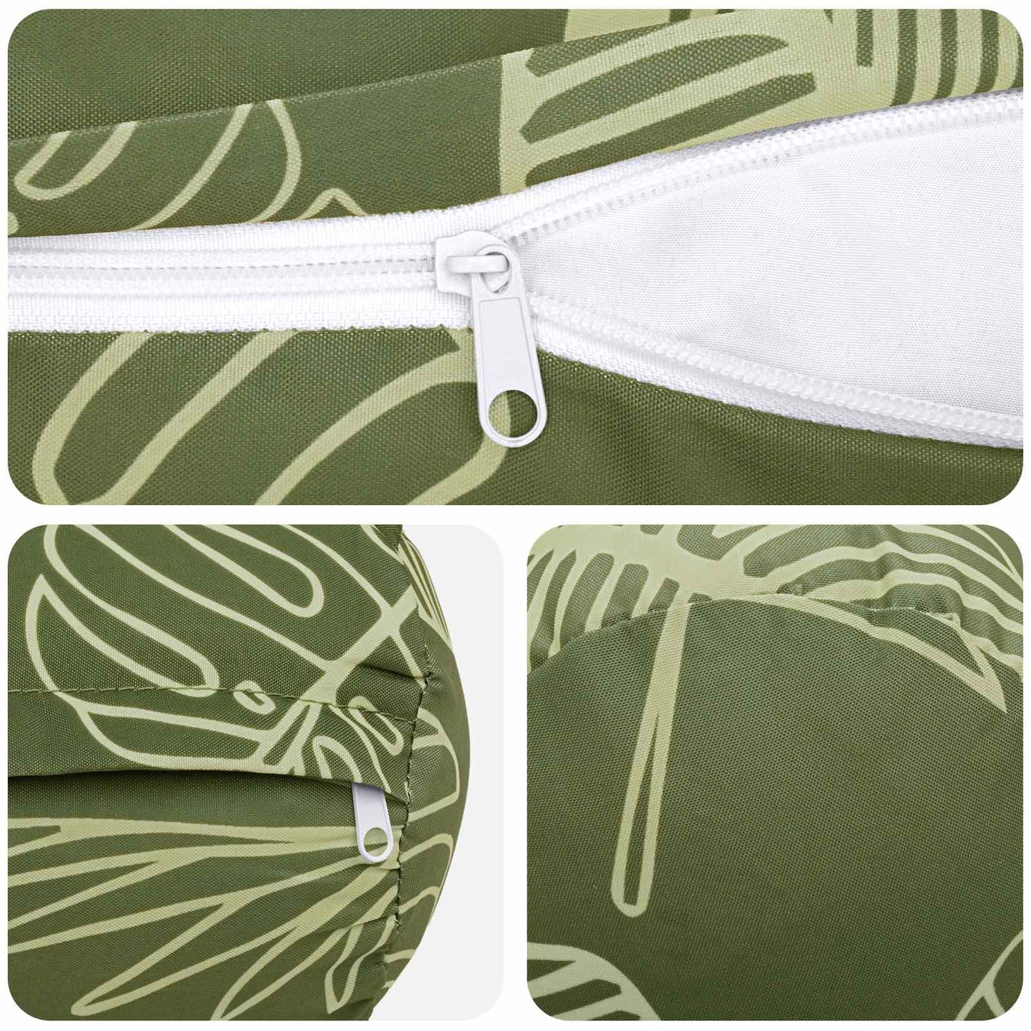 Cushion Cover 2 pcs HEERLEN Leaf Design Ø 15 x 40 cm Polyester