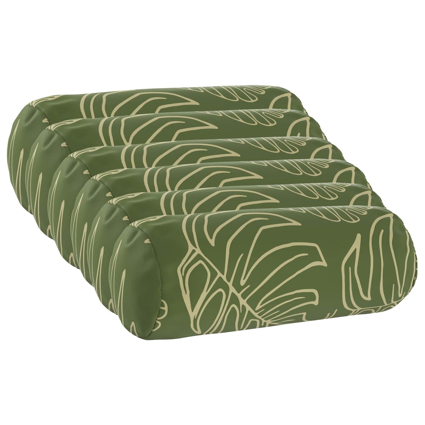Cushion Cover 6 pcs HEERLEN Leaf Design Ø 15 x 40 cm Polyester