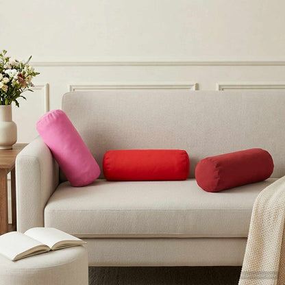 Cushion Cover 2 pcs HEERLEN Red Ø 15 x 40 cm Polyester