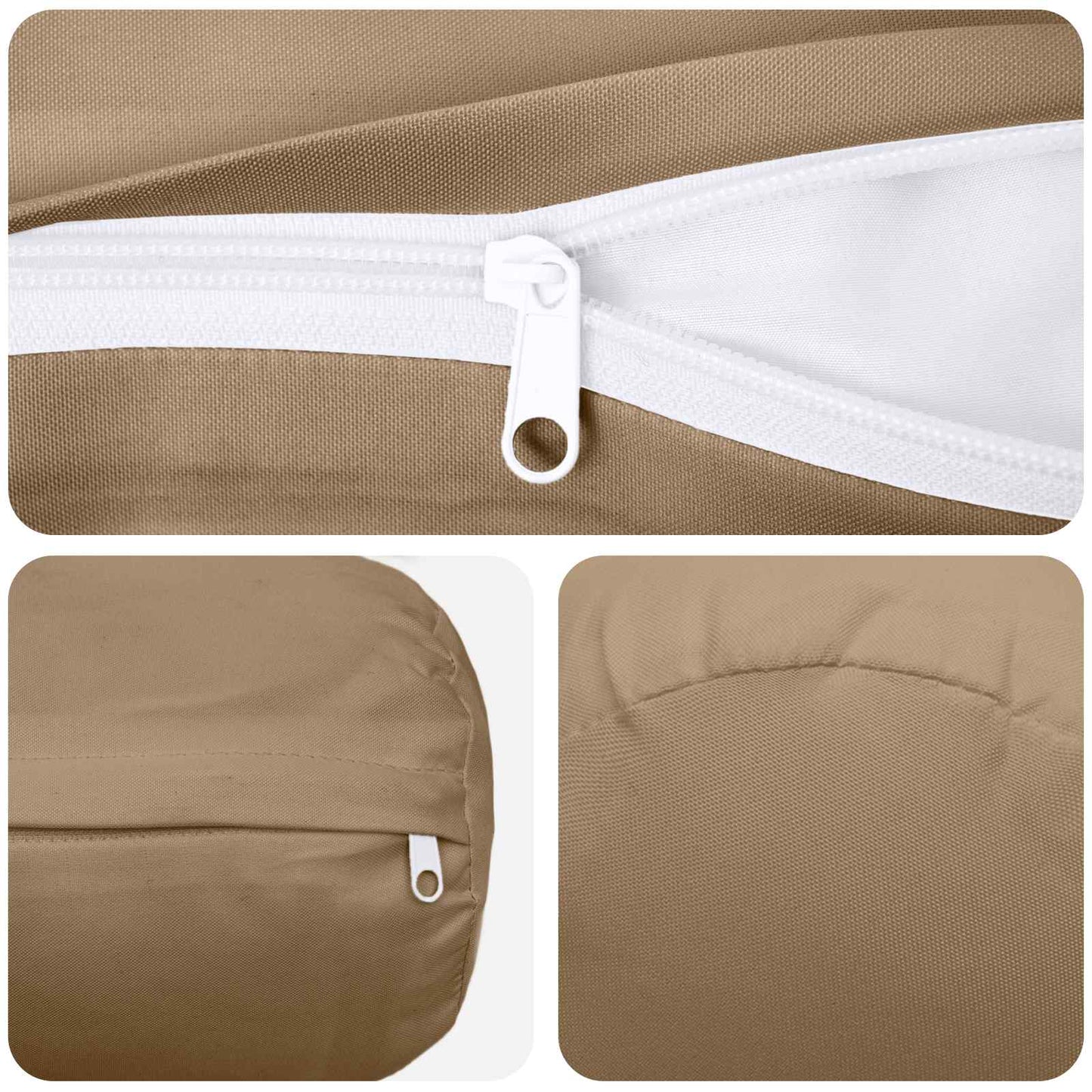 Cushion Cover 2 pcs HEERLEN Taupe Ø 15 x 40 cm Polyester