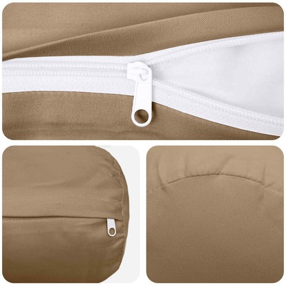 Cushion Cover 2 pcs HEERLEN Taupe Ø 15 x 40 cm Polyester