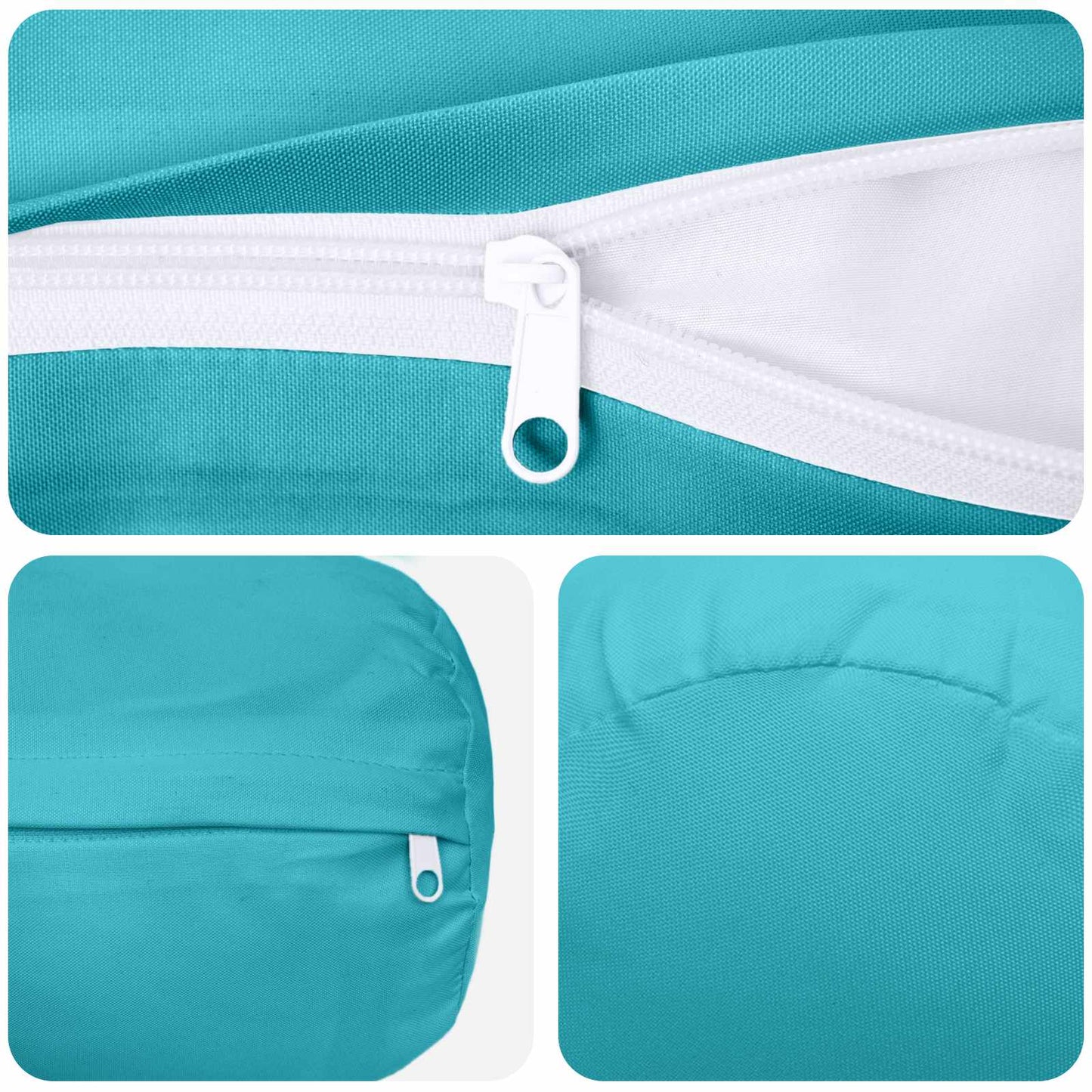 Cushion Cover 2 pcs HEERLEN Turquoise Ø 15 x 40 cm Polyester