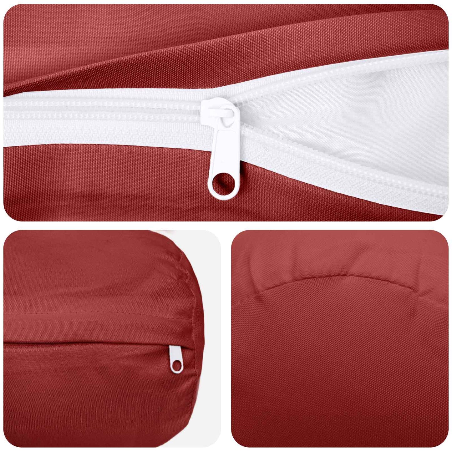 Cushion Cover 6 pcs HEERLEN Wine Red Ø 15 x 40 cm Polyester