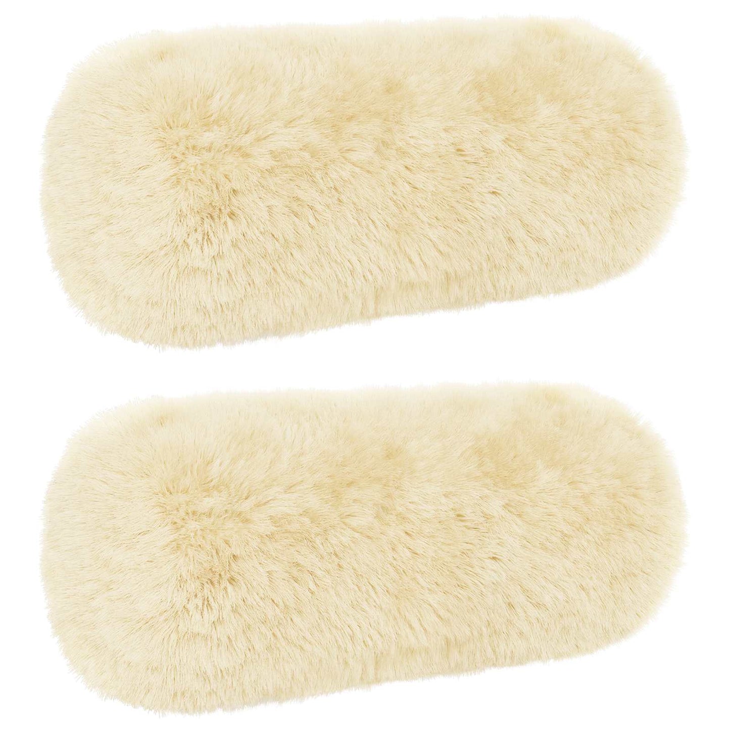 Cushion Cover 2 pcs HEERLEN Cream Ø 15 x 40 cm PV Fleece