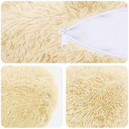 Cushion Cover 6 pcs HEERLEN Cream Ø 15 x 40 cm PV Fleece