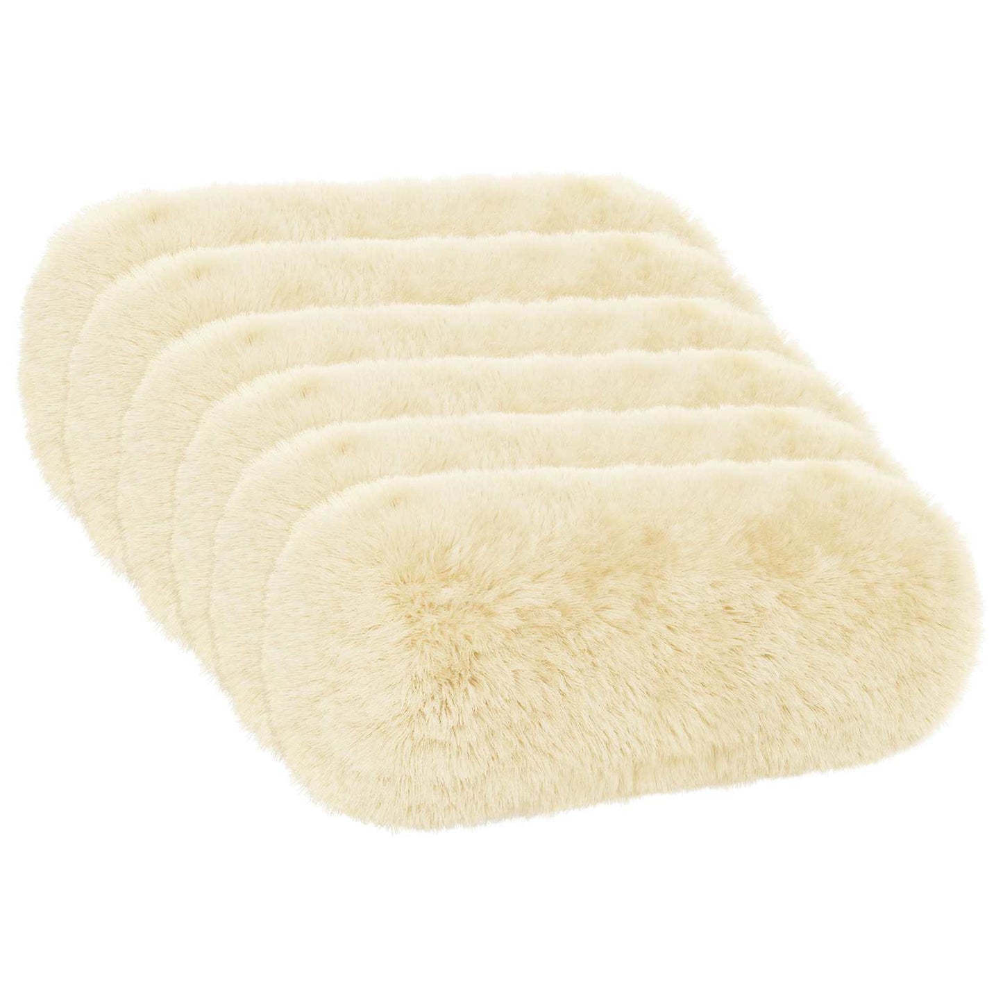 Cushion Cover 6 pcs HEERLEN Cream Ø 15 x 40 cm PV Fleece