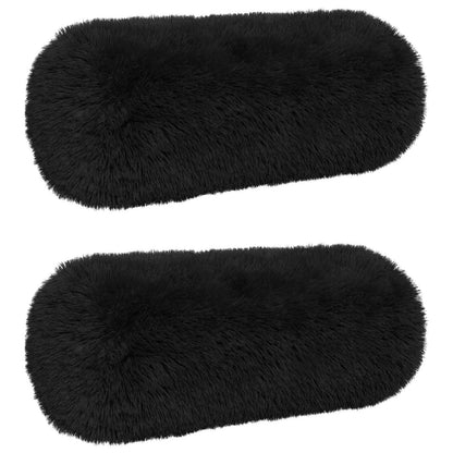 Cushion Cover 2 pcs HEERLEN Black Ø 15 x 40 cm PV Fleece
