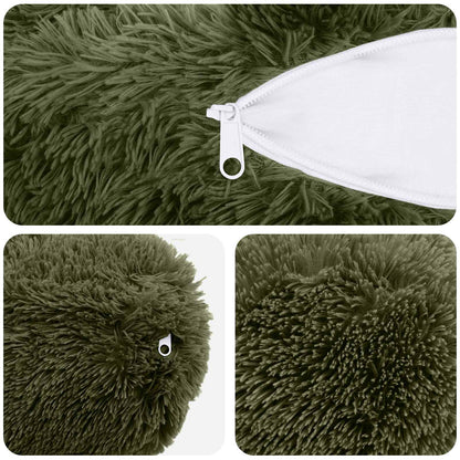Cushion Cover 2 pcs HEERLEN Green Ø 15 x 40 cm PV Fleece