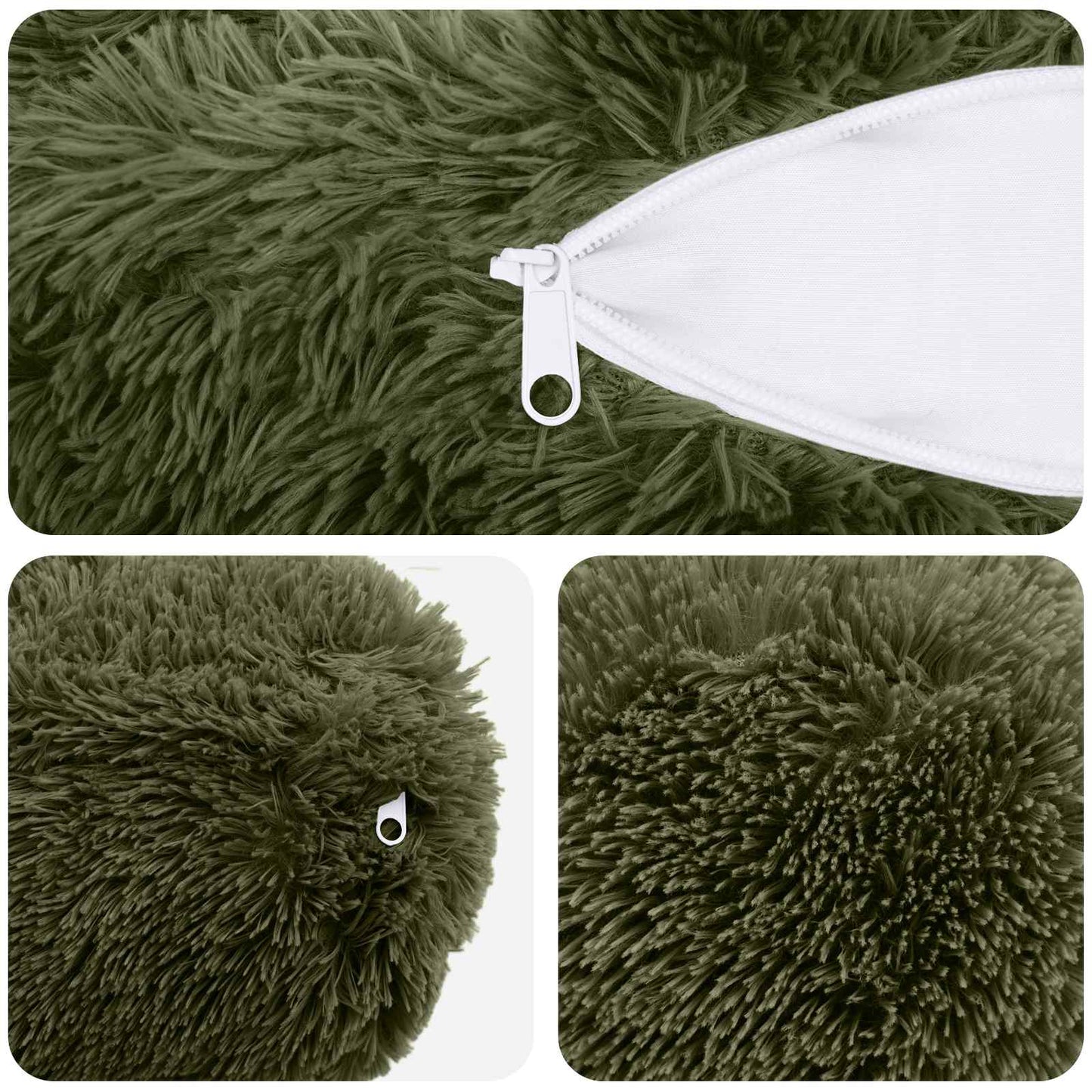 Cushion Cover 6 pcs HEERLEN Green Ø 15 x 40 cm PV Fleece