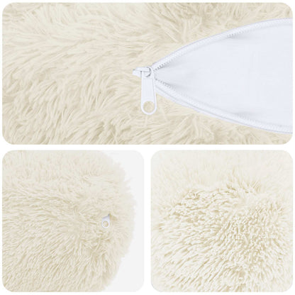 Cushion Cover 6 pcs HEERLEN White Ø 15 x 40 cm PV Fleece